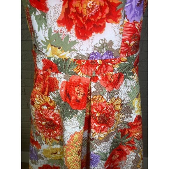 Danny & Nicole Women Textured Floral Fit And Flare Dress With Pockets Size 10 - Picture 6 of 11